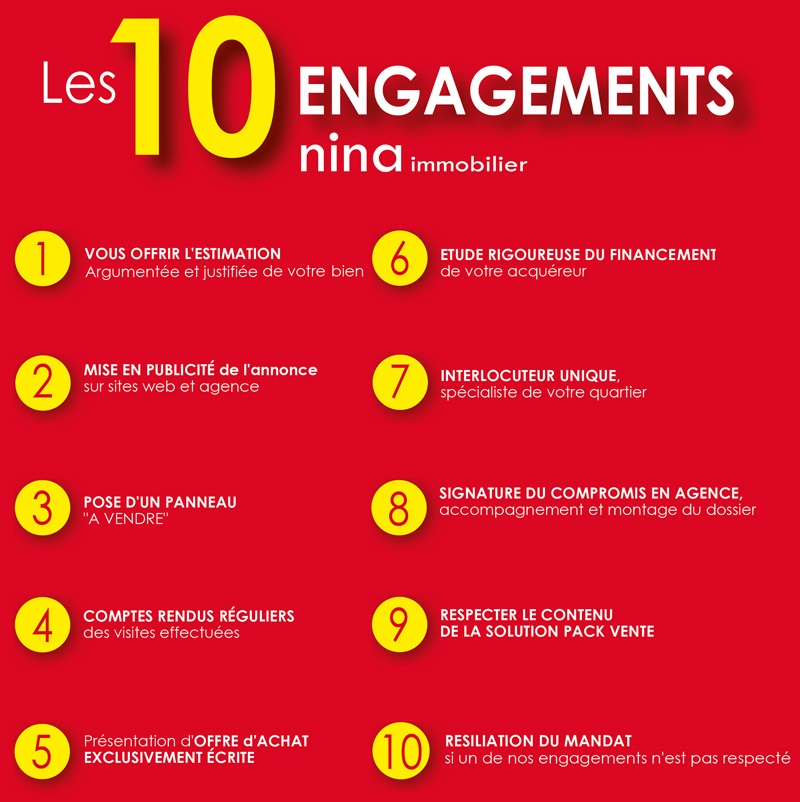 les 10 engagements de nina immobilier